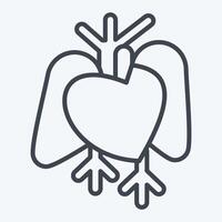 Icon Heart. related to Human Organ symbol. line style. simple design editable. simple illustration vector