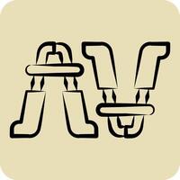 Icon Jumper Cable. related to Garage symbol. hand drawn style. simple design editable. simple illustration vector