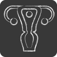 Icon Uterus. related to Human Organ symbol. chalk Style. simple design editable. simple illustration vector