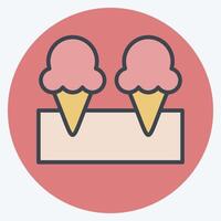 Icon Ice Cream 3. related to Milk and Drink symbol. color mate style. simple design editable. simple illustration vector