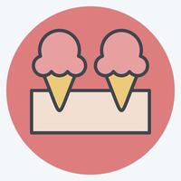 Icon Ice Cream 3. related to Milk and Drink symbol. color mate style. simple design editable. simple illustration vector