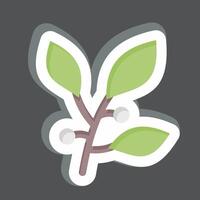 Sticker Bay Leaf. related to Spice symbol. simple design editable. simple illustration vector