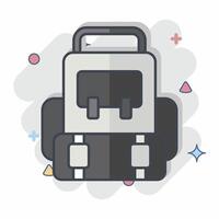 Icon Backpack. related to Leisure and Travel symbol. comic style. simple design illustration. vector