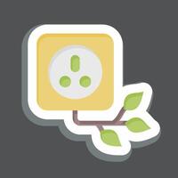 Sticker Eco Socket. related to Ecology symbol. simple design editable. simple illustration vector