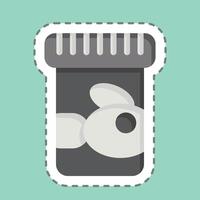 Sticker line cut Fish Food. related to Milk and Drink symbol. simple design editable. simple illustration vector