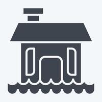 icono inundación. relacionado a ecología símbolo. glifo estilo. sencillo diseño editable. sencillo ilustración vector