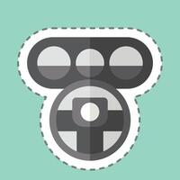 Sticker line cut Steering Wheel. related to Garage symbol. simple design editable. simple illustration vector