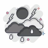 icono clima. relacionado a ocio y viaje símbolo. cómic estilo. sencillo diseño ilustración. vector