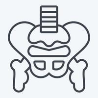 Icon Pelvis. related to Human Organ symbol. line style. simple design editable. simple illustration vector