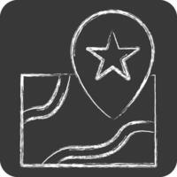 Icon Map 2. related to Leisure and Travel symbol. chalk Style. simple design illustration. vector