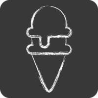 Icon Ice Cream 4. related to Milk and Drink symbol. chalk Style. simple design editable. simple illustration vector