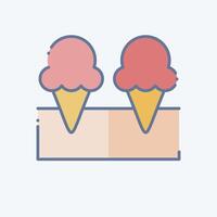 Icon Ice Cream 3. related to Milk and Drink symbol. doodle style. simple design editable. simple illustration vector