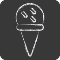 Icon Ice Cream Cone. related to Milk and Drink symbol. chalk Style. simple design editable. simple illustration vector