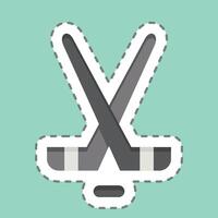 Sticker line cut Hockey. related to Hockey Sports symbol. simple design editable vector