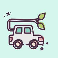 Icon Car Charging. related to Ecology symbol. MBE style. simple design editable. simple illustration vector