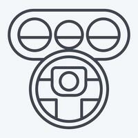 Icon Steering Wheel. related to Garage symbol. line style. simple design editable. simple illustration vector