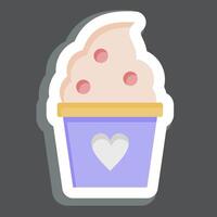 Sticker Frozen Yogurt. related to Milk and Drink symbol. simple design editable. simple illustration vector