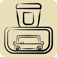 Icon Rear View Mirror. related to Garage symbol. hand drawn style. simple design editable. simple illustration vector