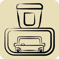 Icon Rear View Mirror. related to Garage symbol. hand drawn style. simple design editable. simple illustration vector