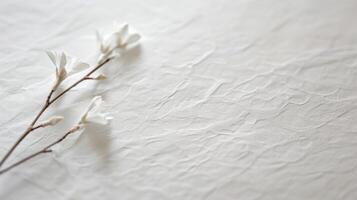 ai generado cerca arriba de blanco washi papel con primavera flores foto