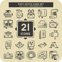 Icon Set Post Office. related to Education symbol. hand drawn style. simple design editable. simple illustration vector