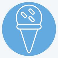 Icon Ice Cream Cone. related to Milk and Drink symbol. blue eyes style. simple design editable. simple illustration vector