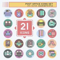 Icon Set Post Office. related to Education symbol. color mate style. simple design editable. simple illustration vector