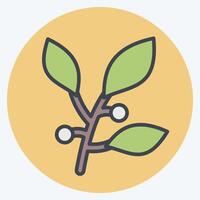 Icon Bay Leaf. related to Spice symbol. color mate style. simple design editable. simple illustration vector