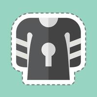 Sticker line cut Uniform. related to Hockey Sports symbol. simple design editable vector