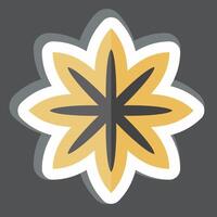pegatina estrella anís. relacionado a especia símbolo. sencillo diseño editable. sencillo ilustración vector
