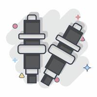 Icon Spark Plug. related to Garage symbol. comic style. simple design editable. simple illustration vector