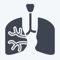 Icon Lungs. related to Human Organ symbol. glyph style. simple design editable. simple illustration vector