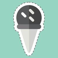 Sticker line cut Ice Cream Cone. related to Milk and Drink symbol. simple design editable. simple illustration vector