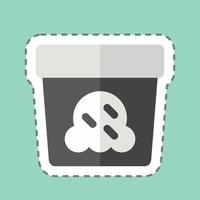 Sticker line cut Ice Cream 2. related to Milk and Drink symbol. simple design editable. simple illustration vector