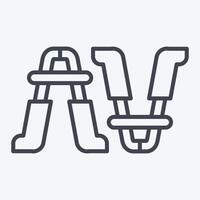 Icon Jumper Cable. related to Garage symbol. line style. simple design editable. simple illustration vector