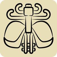 Icon Diaphragm. related to Human Organ symbol. hand drawn style. simple design editable. simple illustration vector