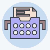 Icon Typewriters. related to Post Office symbol. color mate style. simple design editable. simple illustration vector