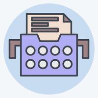 Icon Typewriters. related to Post Office symbol. color mate style. simple design editable. simple illustration vector