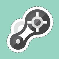 Sticker line cut Timing Chain. related to Garage symbol. simple design editable. simple illustration vector