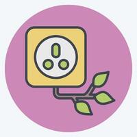 Icon Eco Socket. related to Ecology symbol. color mate style. simple design editable. simple illustration vector