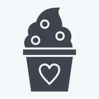 Icon Frozen Yogurt. related to Milk and Drink symbol. glyph style. simple design editable. simple illustration vector