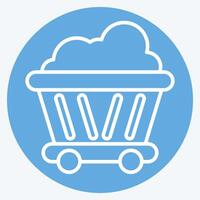 Icon Coal Cart. related to Ecology symbol. blue eyes style. simple design editable. simple illustration vector