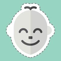 Sticker line cut Baby. related to Milk and Drink symbol. simple design editable. simple illustration vector