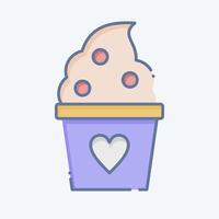 Icon Frozen Yogurt. related to Milk and Drink symbol. doodle style. simple design editable. simple illustration vector