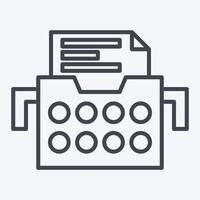 Icon Typewriters. related to Post Office symbol. line style. simple design editable. simple illustration vector