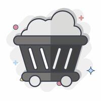 Icon Coal Cart. related to Ecology symbol. comic style. simple design editable. simple illustration vector