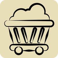Icon Coal Cart. related to Ecology symbol. hand drawn style. simple design editable. simple illustration vector