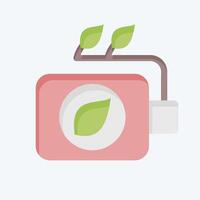 Icon Eco Battery. related to Ecology symbol. flat style. simple design editable. simple illustration vector