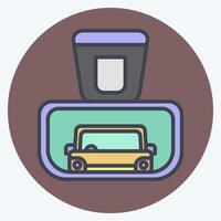 Icon Rear View Mirror. related to Garage symbol. color mate style. simple design editable. simple illustration vector
