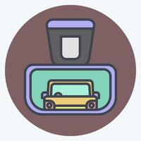 Icon Rear View Mirror. related to Garage symbol. color mate style. simple design editable. simple illustration vector